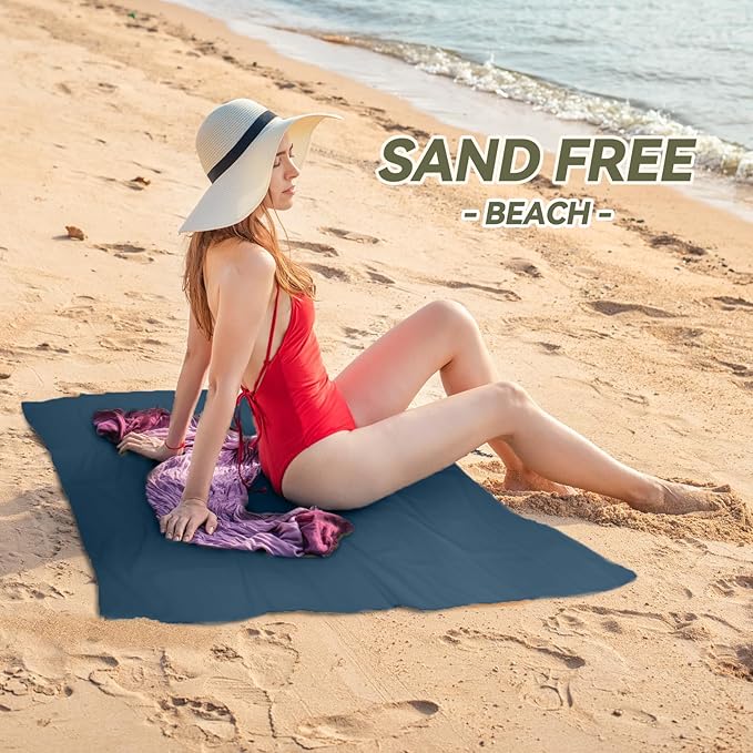 Microfibre Towel Extra Large for Beach, Travel, Swimming, Bath– Quick Dry, Ultra Compact, Sand Free, Lightweight & Super Absorbent(Navy Blue,78x35 in)
