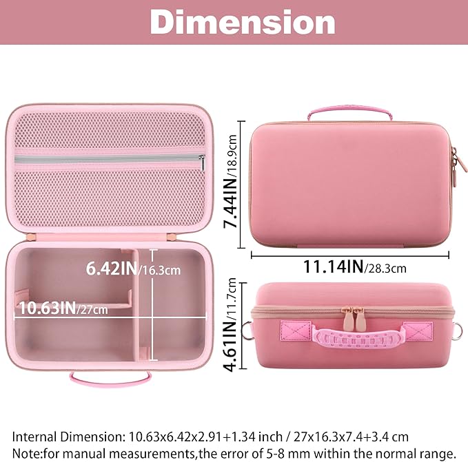 khanka Camera Case for Canon EOS Rebel T7/T100/T6/R50/R100/R5/R7/R8/R6 Mark II/SL3 DSLR Camera,Travel Protective Carrying Case for Canon EOS Rebel Camera and 18-55mm/18-45mm Lens(Pink Case Only)