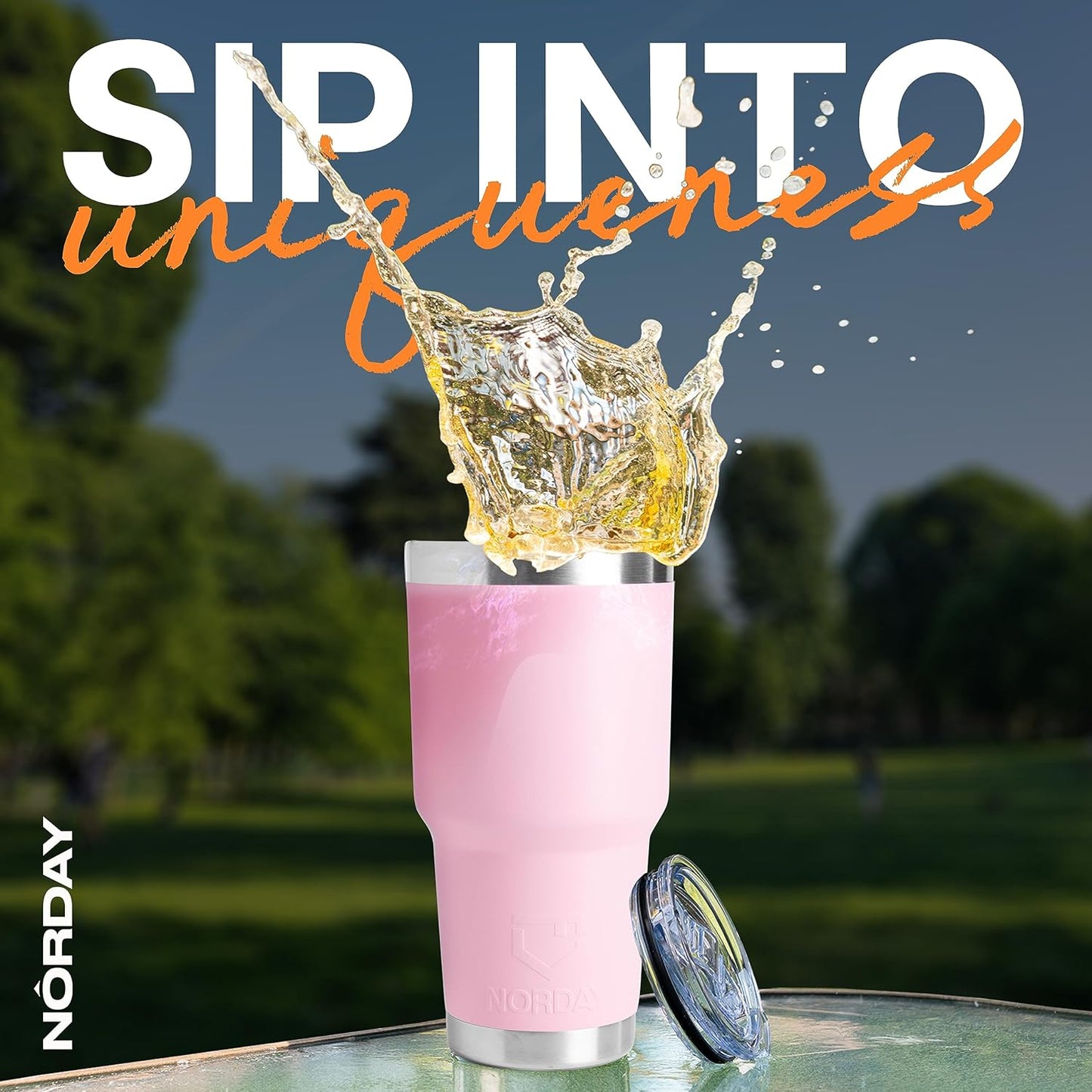 NORDAY | Tumbler with Lid - 30oz - Light Pink Insulated Tumbler - Stainless Steel Tumblers - Double Wall Insulated Travel Coffee Mug for Car Cup Holder - Keeps Temperature for 24hr - Anti Spill Lid