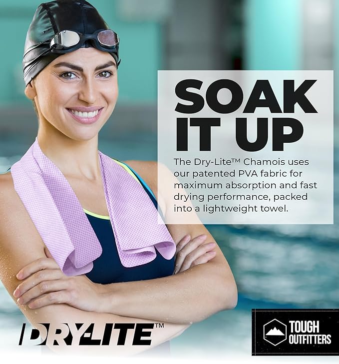 Tough Outfitters Quick Dry Towel - Travel Towel Fast Drying Lightweight - Compact Microfiber Towels for Body Camping Swim Beach Camp Backpacking - Quick Dry for Swimmers