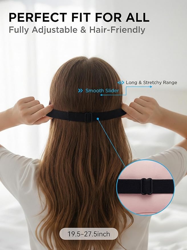 Weighted Eye Masks for Sleep Women: 3D Contoured Blackout Sleep Mask with Zero Pressure, Eyelash Friendly & Comfortable Blindfold for Airplane Travel, Night Shift Nurse, Yoga & Thoughtful Gift, Pink