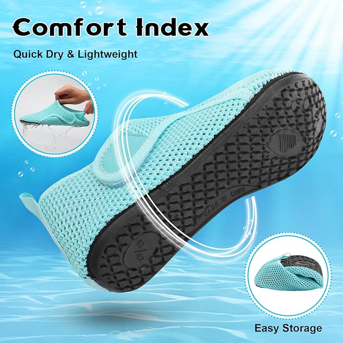 Scurtain Barefoot Water Shoes for Women Men Beach Swim Aqua Socks Summer Quick-Dry Sandals Slippers