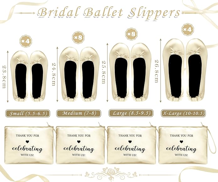 Cuffbow Wedding Foldable Flats Dancing Shoes Bulk Women's Roll up Ballet Flats Wedding Party Slippers for Bridesmaids Guests