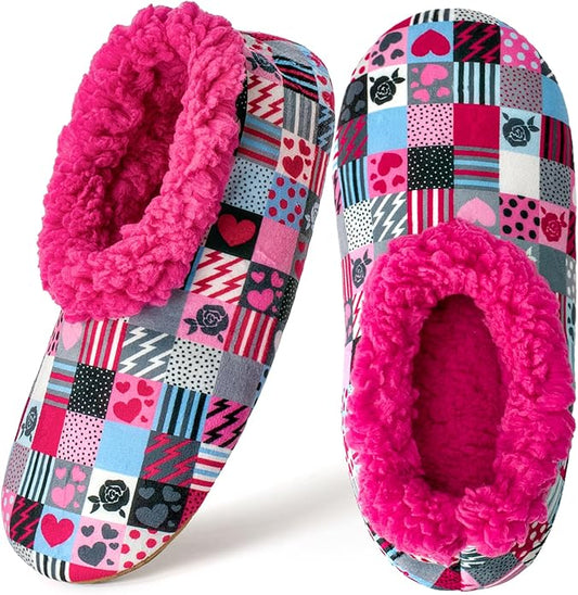 Cozylook Fuzzy Slippers for Women Indoor, Warm Bedroom Slip On Shoes, Winter Fluffy House Socks with Grippers, Cozy Christmas Gifts Unique