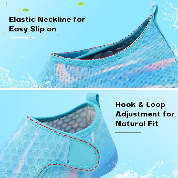 Scurtain Barefoot Water Shoes for Women Men Beach Swim Aqua Socks Summer Quick-Dry Sandals Slippers