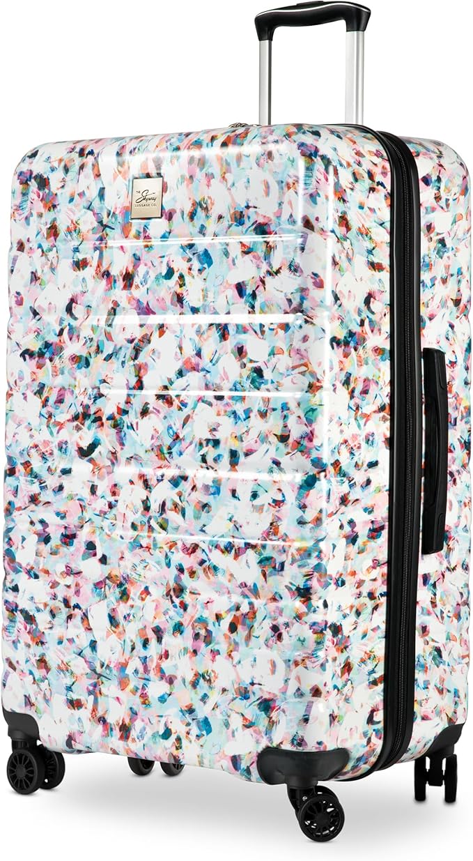 Skyway Epic 2.0 Hardside Lightweight and Durable ABS Shell Luggage, Spacious with Dual Spinning Wheels, Comfort Grip, Men and Women, Large Check-In 28-Inch, Confetti