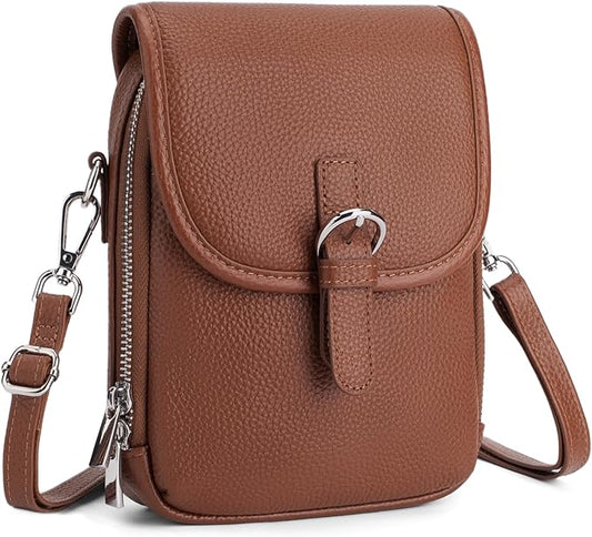 befen Genuine Leather Small Crossbody Bags for Women Cross Body Bag Purses Cell Phone Purse for Travel with RFID Card Slots