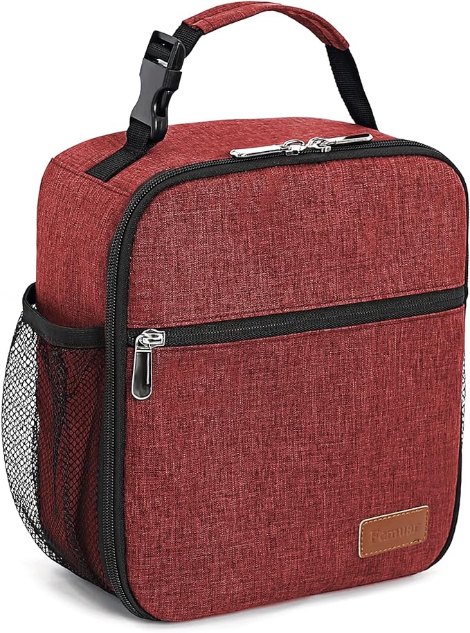 Lunch Box for Men Women Adults Small Lunch Bag for Office Work Picnic - Reusable Portable Lunchbox, Red