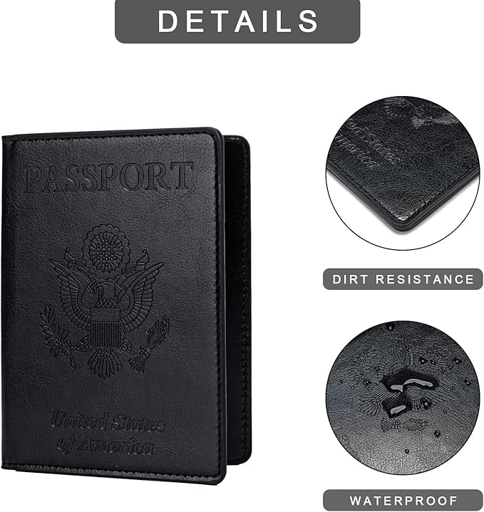 2 Pcs Passport holders，Ultra Slim passport wallet，PU Leather Passport Cover Case for Women and Men