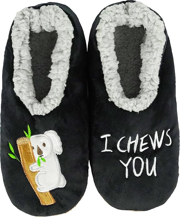 BenSorts Fuzzy Slipper Socks for Women Funny House Slippers with Grips