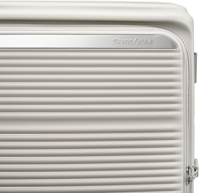 Samsonite Paralux Medium Checked Luggage - Innovative Design - Quick Access Front Pocket - Dual Suspension Wheel Technology - TSA Lock - Expandable - Includes Removable Packing Cubes - Stone Grey