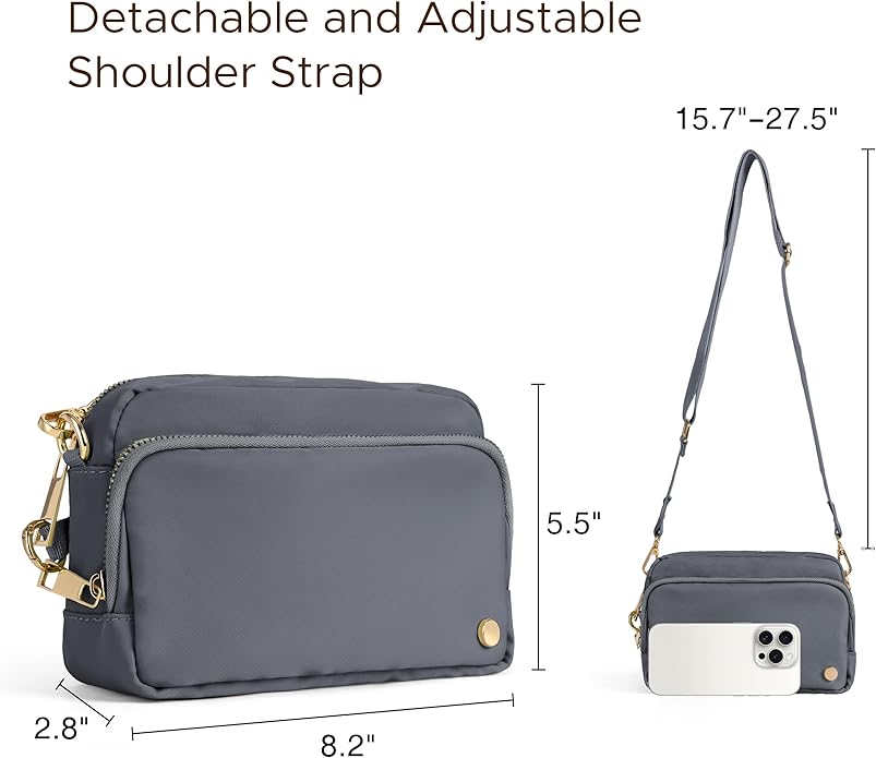Joryin Anti Theft Crossbody Bag for Women, Slash-resistant RFID Blocking Travel Purses, Small Shoulder Bag Handbag, Nylon