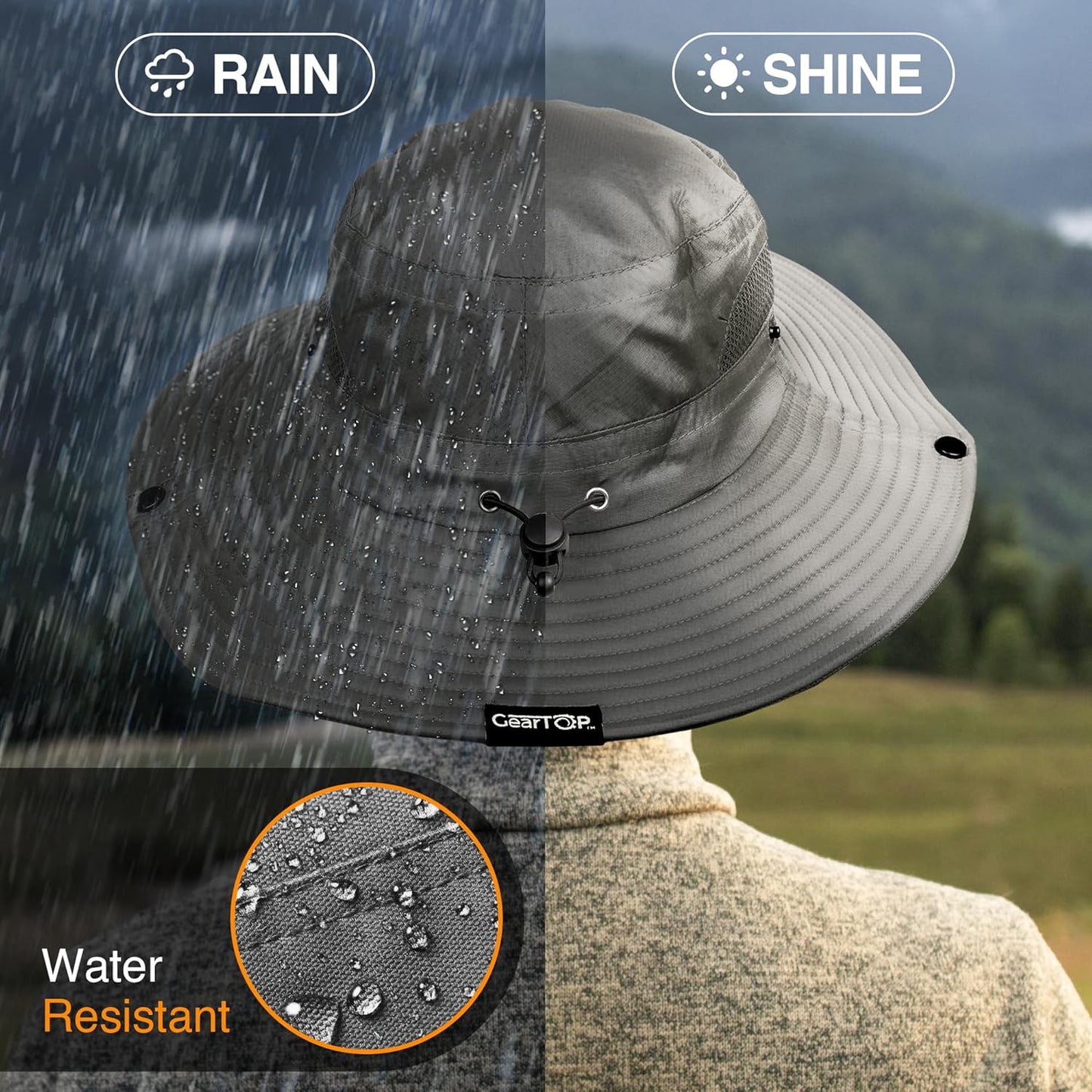 GearTOP Safari Sun Hat for Men and Sun Hats for Women UV Protection UPF 50+ Hiking, Gardening, Fishing