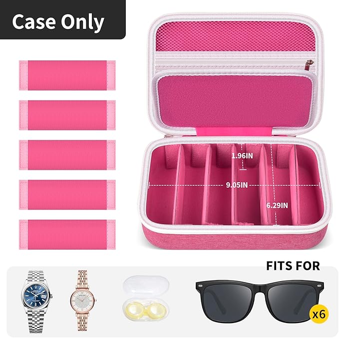 Travel Sunglass Organizer Case for Quay Polarized Sunglasses Men Women, Trendy Glasses Storage Box (Bag Only)