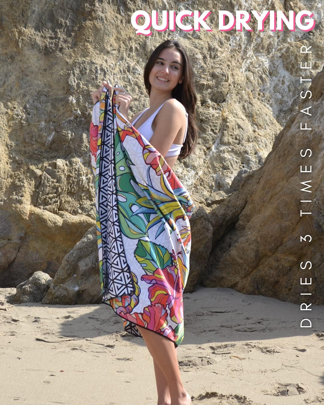 ECCOSOPHY Microfiber Beach Towel - Sand Free Towels are Quick Dry, Light Weight, Super Absorbent - Perfect Pool, Travel, Cruise, Camping Essentials - Oversized Extra Large for Adults 71x35 in