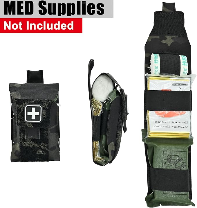Mini IFAK Micro Trauma Pouch | Compact Empty EDC First Aid Organizer | Portable Stop Bleeding Supplies Pouch for Medic Gear & Survival Kits