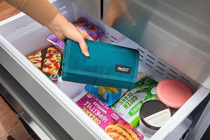 PackIt Freezable Lunch Bag, Deep Teal, Built with EcoFreeze Technology, Foldable, Reusable, Zip and Fold Closure with Buckle Handle, Designed for Work Lunches and Fresh Lunch On the Go