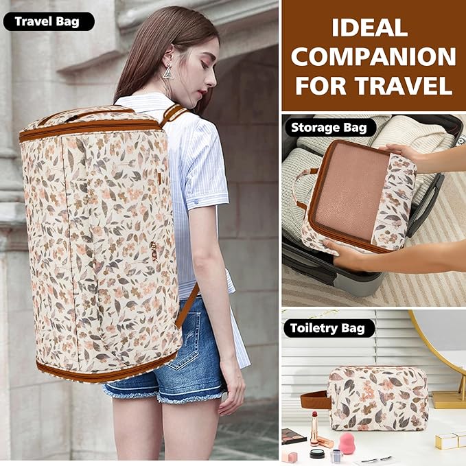 Convertible Garment Duffel Bags for Travel, 4-in-1 Carry on Duffle Bag for Women with Backpack Straps & Waterproof Shoe Pocket, Hanging Suit Dress Weekender Bag for Business, Wedding, 3pcs