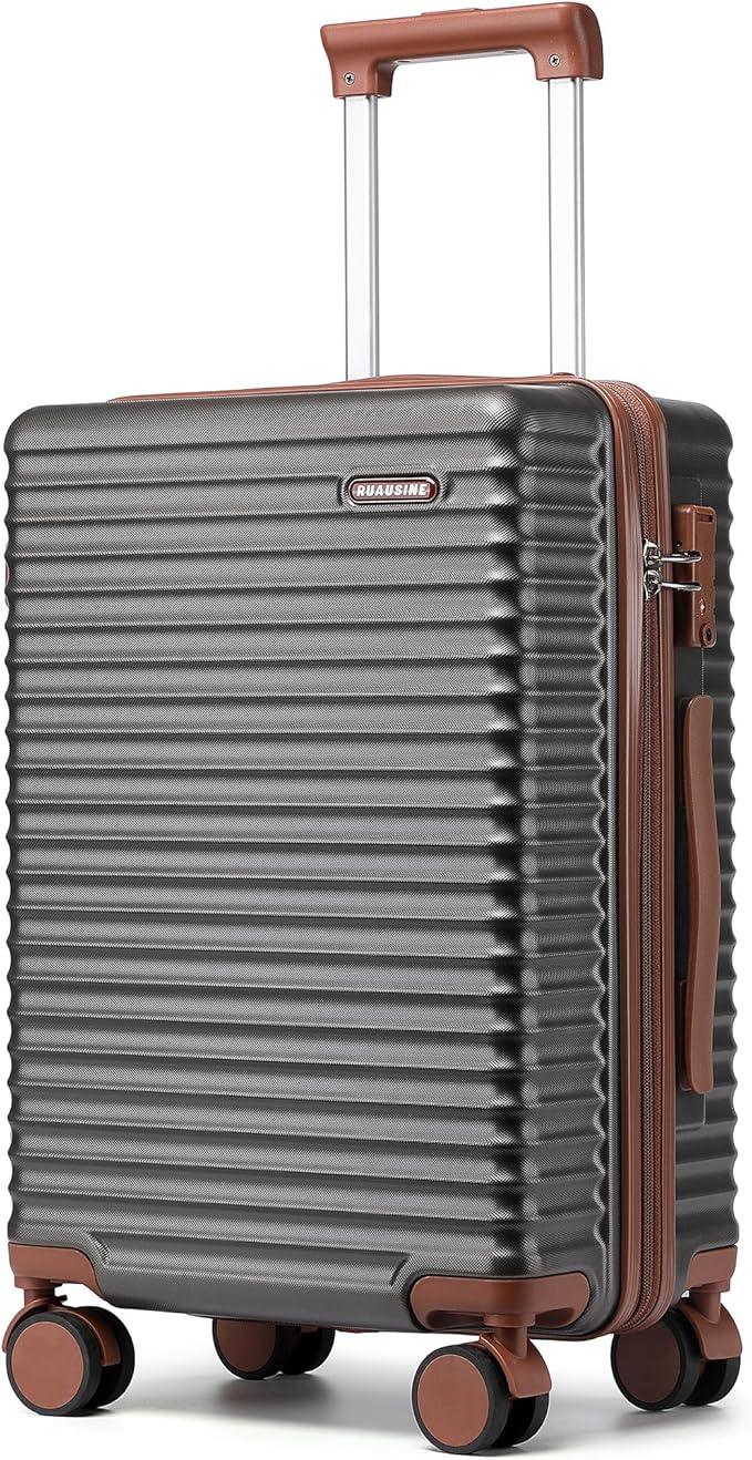 20-Inch Carry on Luggage,Carry-on Suitcase with Spinner Wheels and TSA Lock, 22x14x9 Airline Approved,Hardside Lightweight Travel Carry-on Luggage,Small Rolling Luggage (Grey, 20 IN)