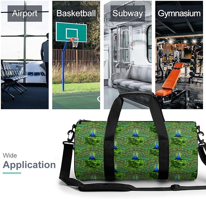 Overnight Weekender Travel Bag Peacock Feather Gym Sports Travel Workout Bag Basketball Football Weekender Bags