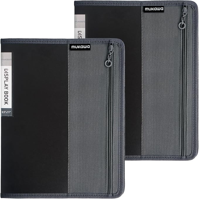 30-Pocket Display Book, 8.5×11 Letter Size Portfolio Folder with Clear Sleeves, Presentation/Certificate Binder & Document Organizer for School, Office & Home, 2 Pack