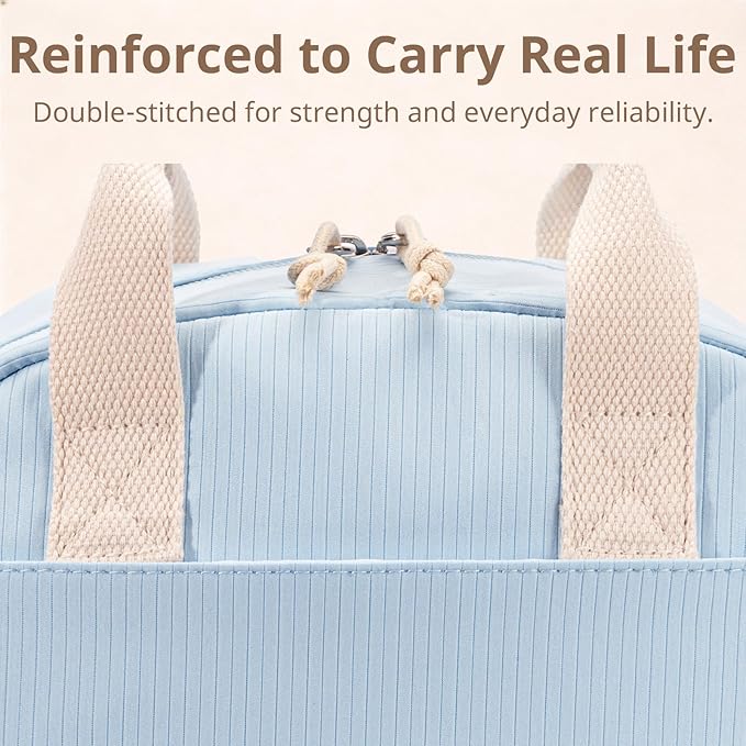 Lunch Bag for Women, Insulated Lunch Box, Reusable Water-Resistant Lunchbox Cooler with Front Pocket, Large Capacity Lunch Tote Bag for Work, Travel, Picnic