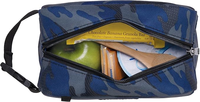 PackIt Freezable Snack Box, Sporty Camo, Built with EcoFreeze Technology, Collapsible, Reusable, Zip Closure with Buckle Handle, Designed For Work Snacks, Fresh Snacks On the Go, Adults, and All Ages