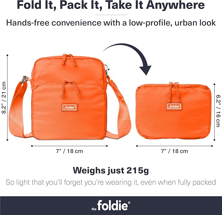 The Foldie Foldable Sling Bags for Women - Anti-theft Crossbody Bags with RFID Protection - Water Repellent Crossover Bag