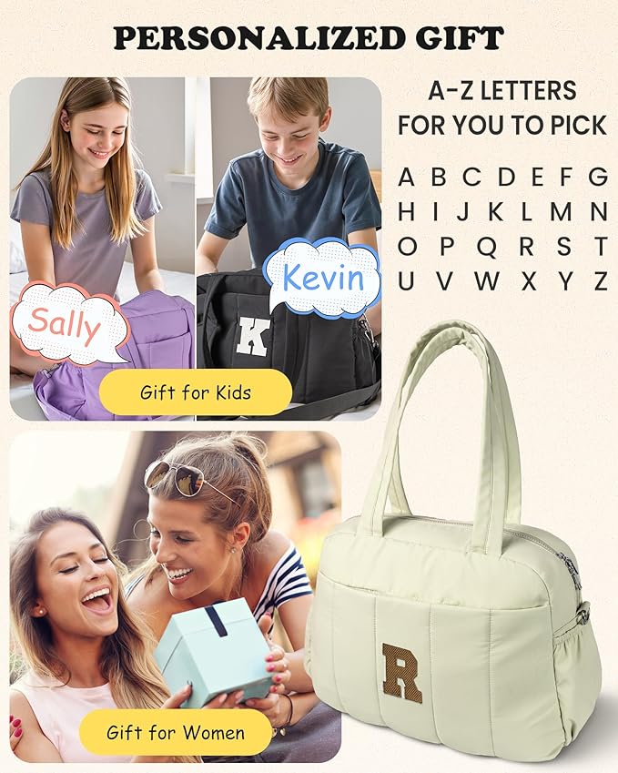 Gifts for 8 Year Old Girls-Duffle Bag for Travel Women, Travel Bags，Gifts for Girls-Initial Overnight Bag with Wet Pocket，Lightweight Weekender Bags Personalized Gym Tote with Makeup Pouch