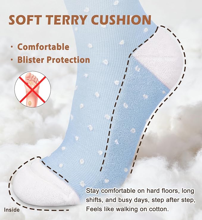 Cotton Compression Socks for Women&Men Knee High Cute Support Sock for Nurses, Pregnancy, Flying