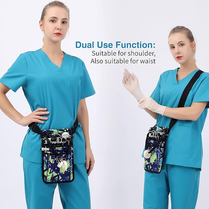 Nurse Fanny Pack for Work,Kit Practical Waist Bag for Nurses,Fanny Pack for Basics,Nurse Utility Belt Organizer Bag (M-Color23MC)