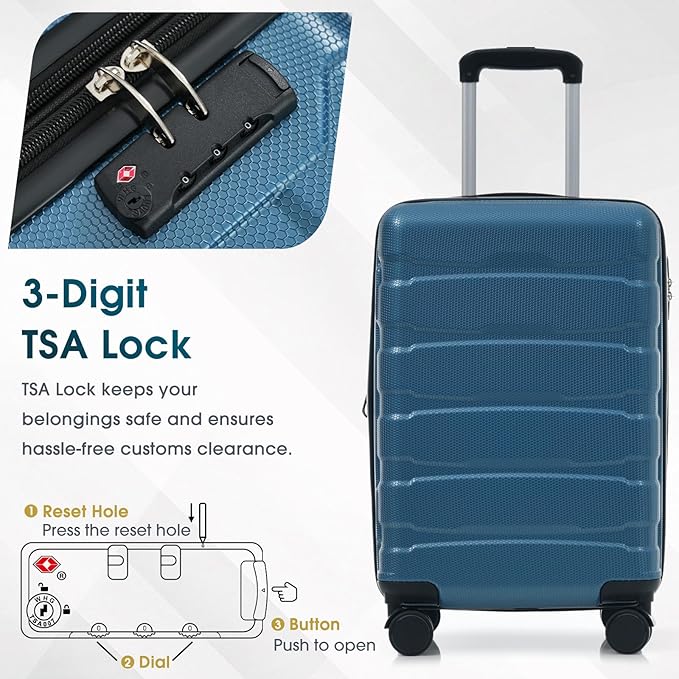 Merax 20 Inch Carry On Luggage, Expandable Hardshell Suitcase with Spinner Wheels TSA Lock, Lightweight Scratch-Resistant ABS for Weekend, Business Travel, Airline Approved