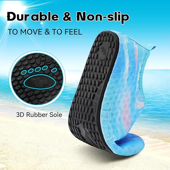 Scurtain Barefoot Water Shoes for Women Men Beach Swim Aqua Socks Summer Quick-Dry Sandals Slippers