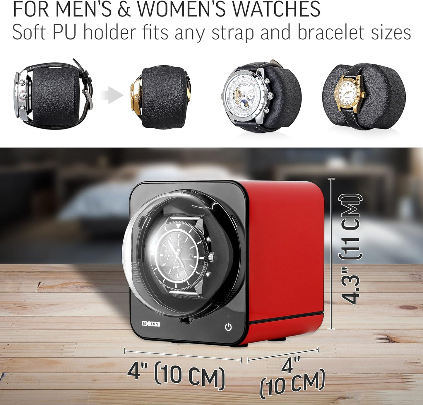 Watch Winder for Automatic Watch with Vertical Rotor Stop (with AC Adapter)
