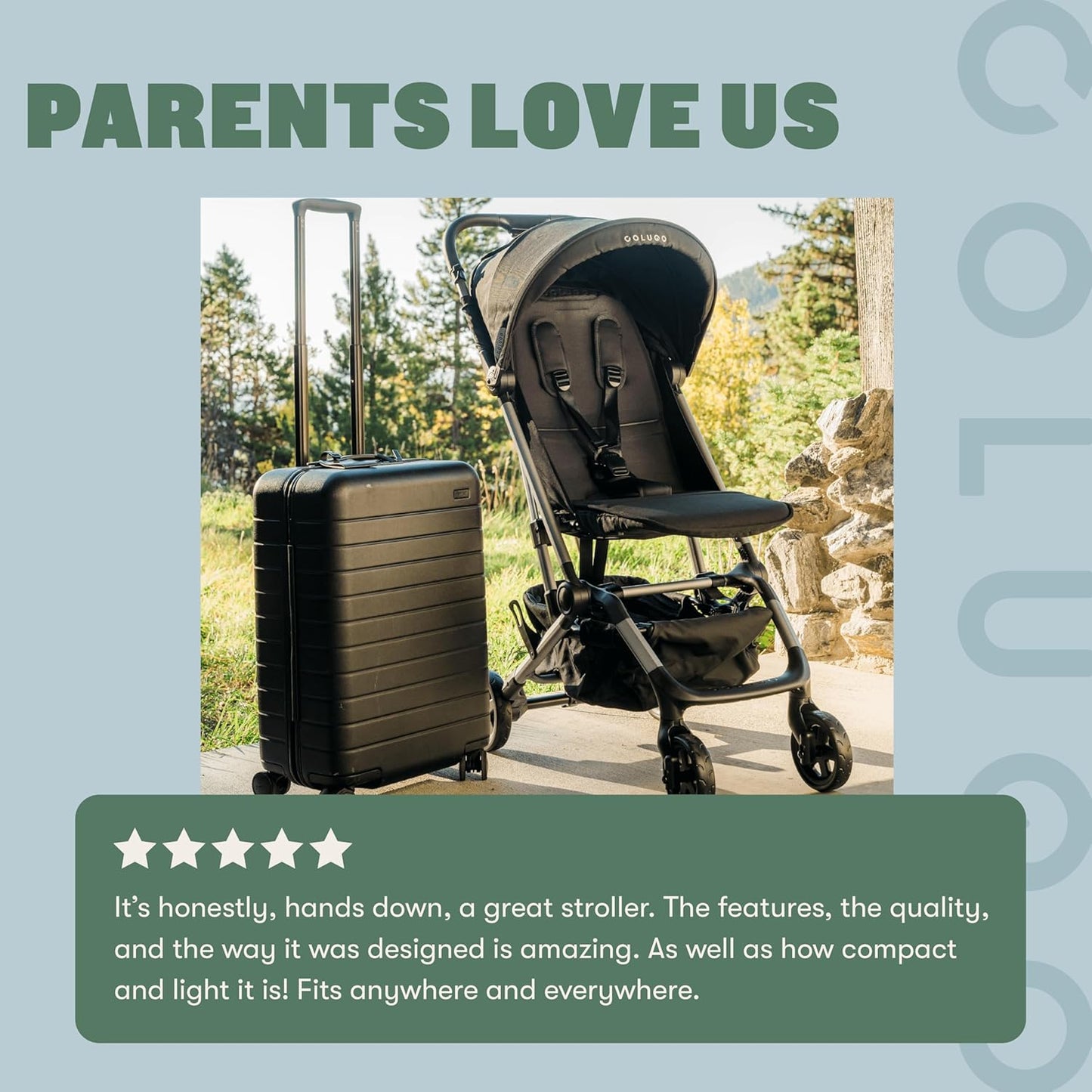 Colugo Compact Stroller - One Hand Fold Lightweight, Travel, Toddler, Airplane, Foldable Stroller with Rain Cover, Backpack and Cup Holder (Wild Child)