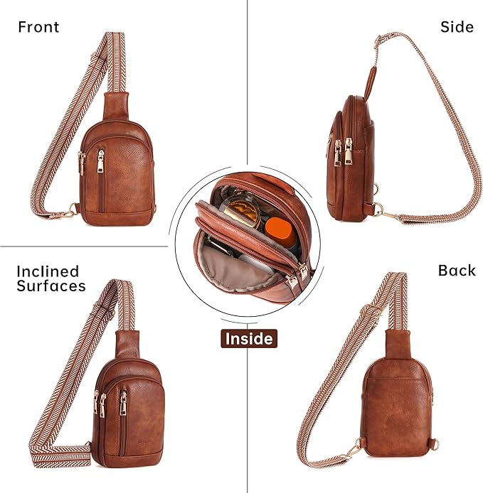 MHCNLL Small Sling Bag RFID Crossbody Purse for Women - Anti Theft Fanny Pack Chest Bag for Travel