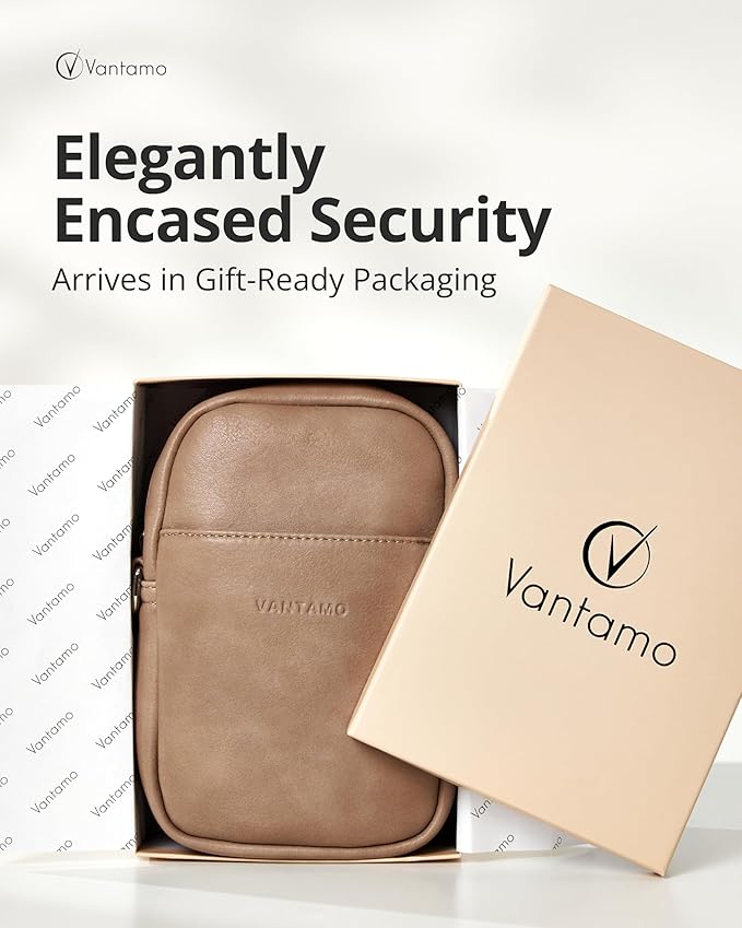 Vantamo Sling Bag for Women Adjustable Strap, RFID & Anti-Pickpocket Clip Cross Body Bags for Women, PU Leather Pack