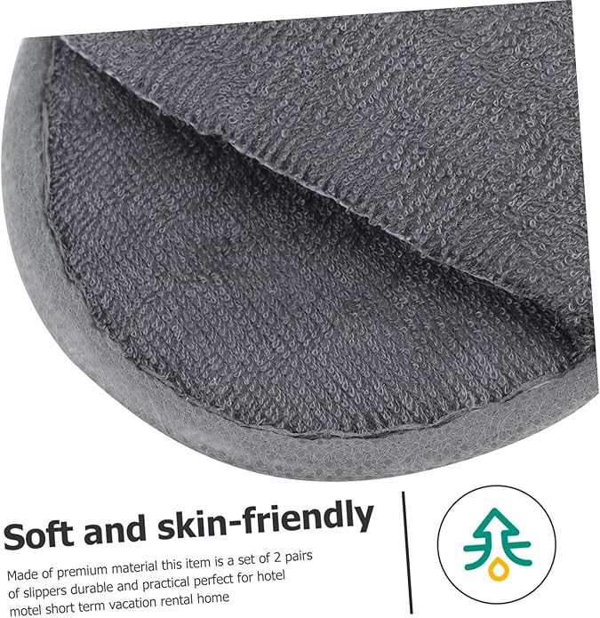 minkissy 2pairs Comfortable Non-slip Travel Slippers for Men and Women Foldable Hotel and Indoor Use Grey for Guests Travelers