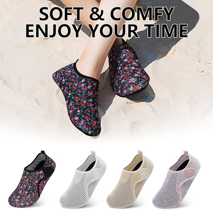 Scurtain Barefoot Water Shoes for Women Men Beach Swim Aqua Socks Summer Quick-Dry Sandals Slippers