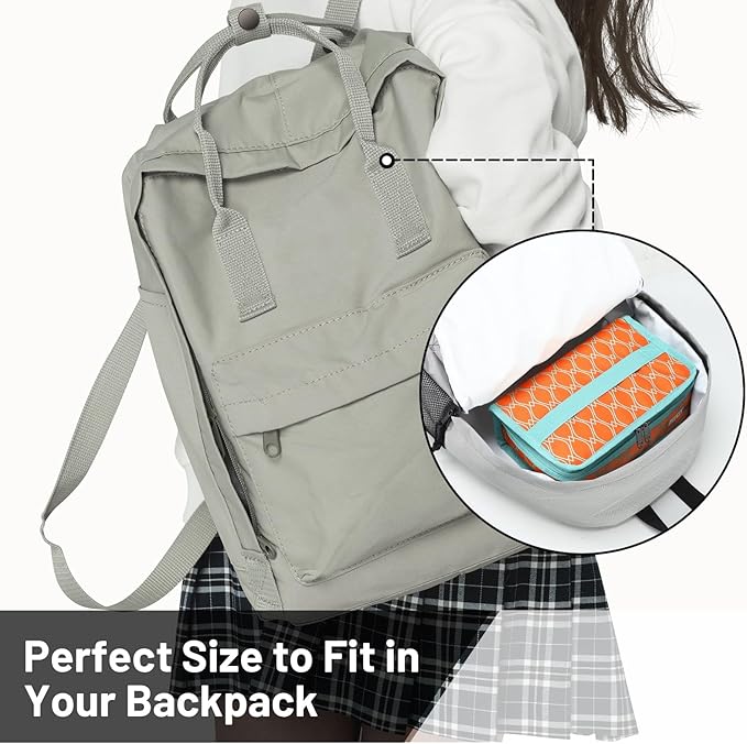 MIER Small Lunch Bag for Kids & Adults Compact Insulated Lunch Box Portable Thermal Mini Cooler for Work School Travel (Orange