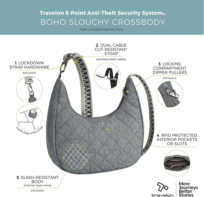 Travelon Anti-Theft Boho Slouchy Crossbody | Anti-Theft