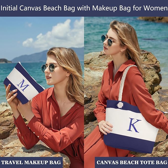 YOOLIFE Beach Bags for Women - Travel Canvas Beach Tote, Pool Waterproof Bag, Travel Essentials, Gifts for Women Birthday