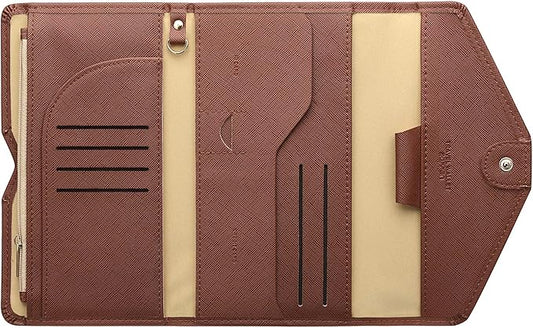 ZOPPEN Mulit-purpose Rfid Blocking Passport Holder Travel Wallet (Ver.4) Passport and Vaccine Card Holder ComboTri-fold Document Organizer Travel Essentials