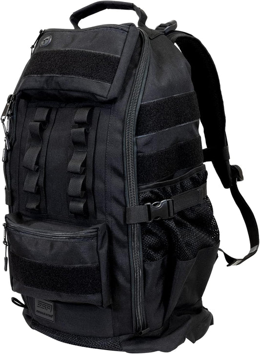 SERIOUS STEEL FITNESS Tactical Backpack and Gym Bag 1000D Nylon Black