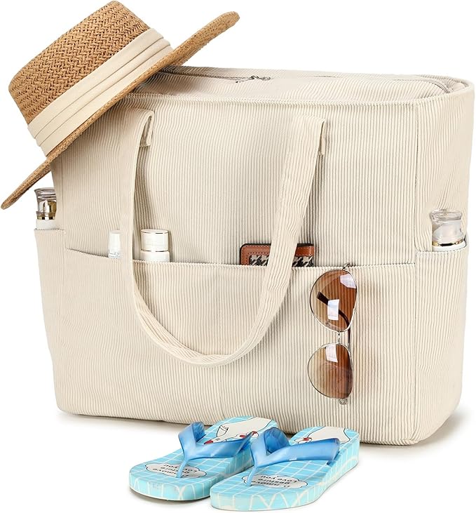 Bluboon Beach Bags for Women, Large Waterproof Tote Bag With Wet Compartment for Pool Weekender Travel Gym