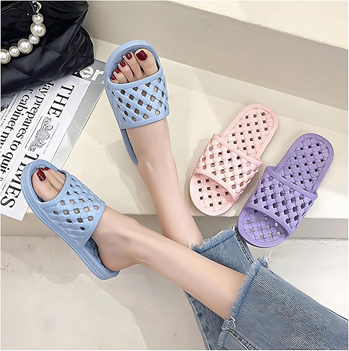 AYYDMY Shower Shoes Quick Drying Slippers for Women Men, Non Slip House Shoes Cushioned Thick Sole Bathroom Slippers Indoor Outdoor Soft Platform Sandals for Living Room College Dorm Beach SPA Gym Pool
