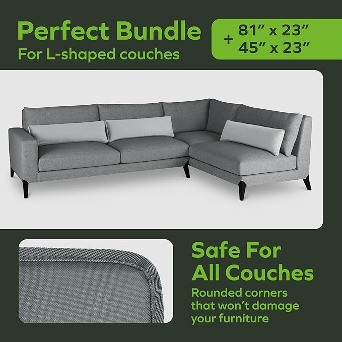 BEN'SHOME® Heavy Duty Sectional Couch Support Board for Sagging Sofas | Fits 81"+45", 23" Seat Depth | Protects Your Back from Sinking Seats | 0.5" Solid Wood, 400 LBS, Lifetime Replacement