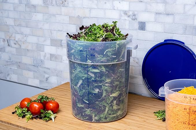 Carlisle FoodService Products None Container, 22 Quart (Pack of 6), Clear