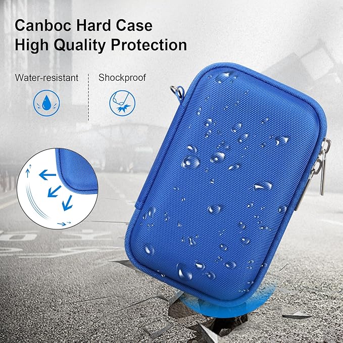 Canboc Camera Case for Canon PowerShot G7 X Mark III/ G7X Mark II Digital 4K Vlogging Camera, Point and Shoot 4K Video Camera Bag, Zipper Mesh Pocket fits USB Cable, Batteries, Blue