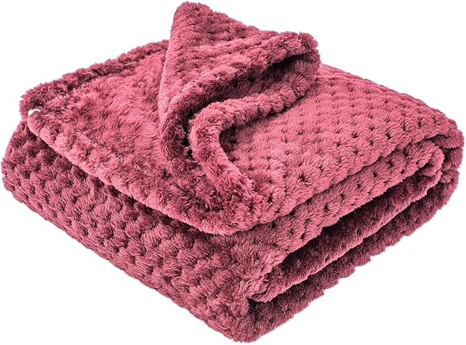 Fuzzy Blanket or Fluffy Blanket for Baby Girl or boy, Soft Warm Cozy Coral Fleece Toddler, Infant or Newborn Receiving Blanket for Crib, Stroller, Travel, Decorative (40”×60”, Coral Red)